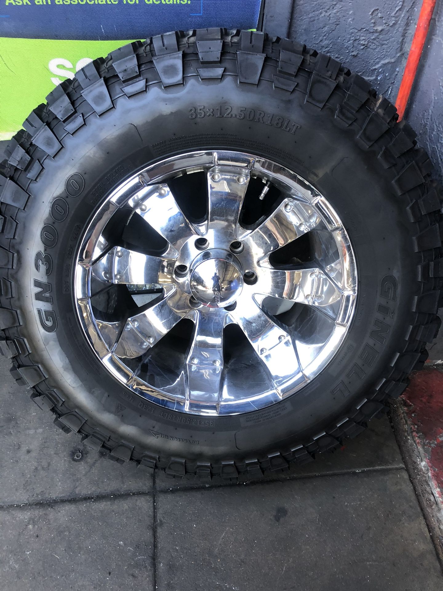 Good tires with rims. 35x12.50R18
