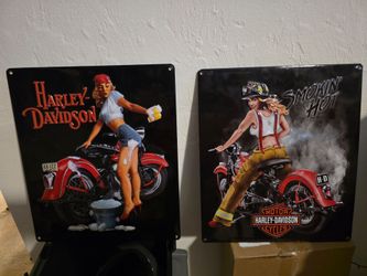 Harley-Davidson Pin-Up 3d Metal Signs