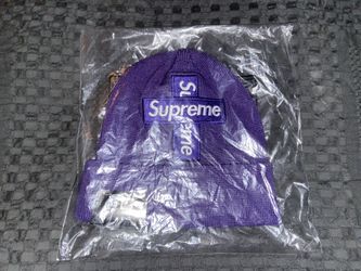 Supreme New Era Cross Box Logo Beanie Purple