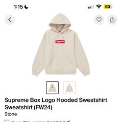Supreme Box Logo Hoodie Stone XL Ds new