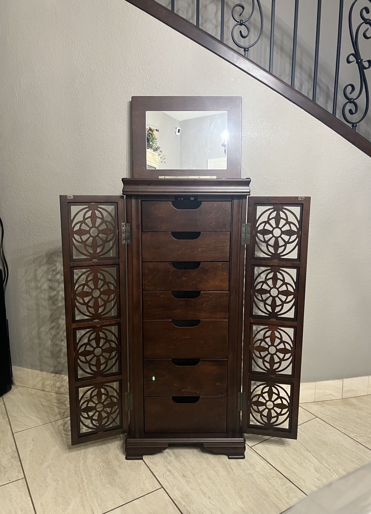 Jewelry Armoire Box with Mirror