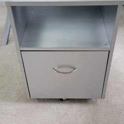 Silver modern filing cabinet