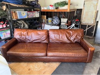 Pottery Barn leather couch