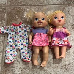 Dolls 13 Inches Tall And 12 Inches Tall 