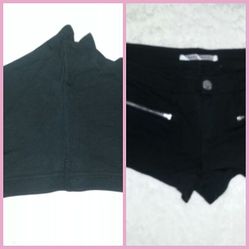 Black booty shorts size Lg