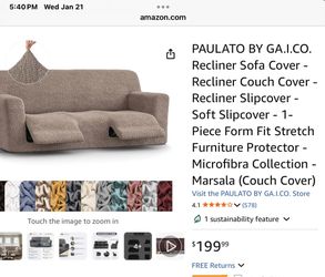 PAULATO BY https://offerup.co/faYXKzQFnY?$deeplink_path=/redirect/. Reclining Three Seat Sofa Or Couch Cover