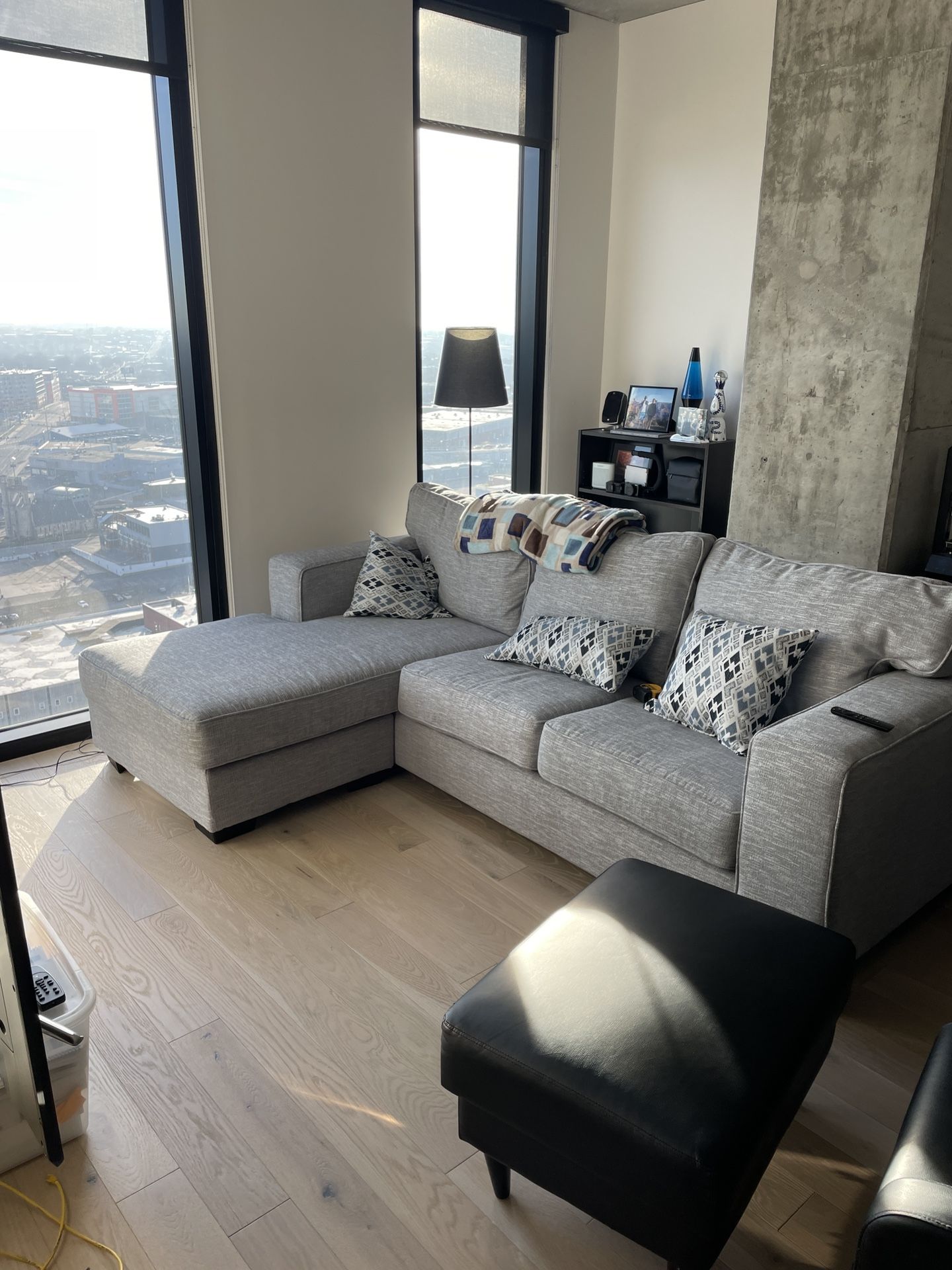 Light Gray Fabric Sectional