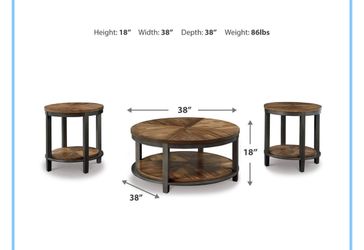 1 center table and 2 side tables