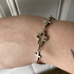 Cross Pattern Silver Bracelet 