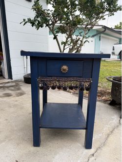 Navy Blue Accent End Table