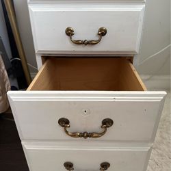 Distressed White 2-Drawer Storage Cabinet / Nightstand