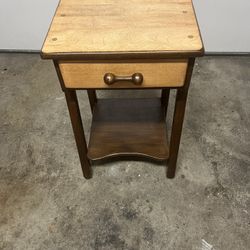 Vintage Solid Maple Side Table 