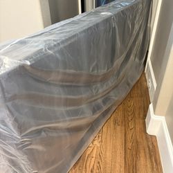 King Size Bed Frame With Two New Box Springs Head And Foot Boards And Two Side Dressers 