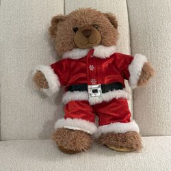 Build A Bear Brown Teddy In Santa Suit