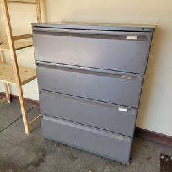 Lateral File Cabinet 36" Wide, 4 Drawer, Gray