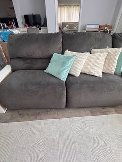 Gray Fabric Sofa reclining