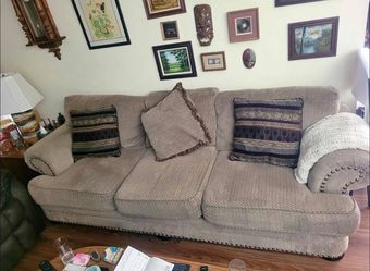 Beautiful beige colored sofa