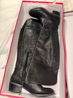 Black Leather Knee-High Boots