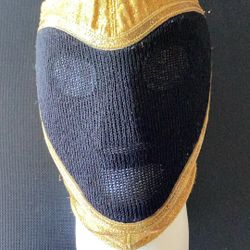 TINIEBLAS JR Japanese Lame Luchador Mask.  Worn By Tinieblas jr. And Signed  By Him To Its Owner.
