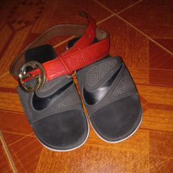 Gucci Belt N Nike Slides 