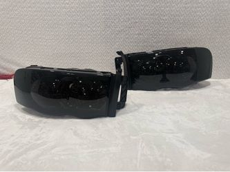 2002 To 2005 Dodge RAM 1(contact info removed) To 2005 Dodge RAM 2500 / 3500 LED Tube Factory Style Headlights Smoked Lens
