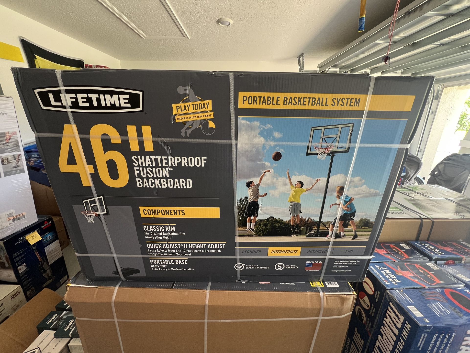 Lifetime 46-Inch Shatterproof Portable Basketball Hoop with Quick Adjust & Classic Rim – Model 90584-Outdoor Play