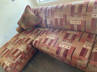 Red sectional couch sofa