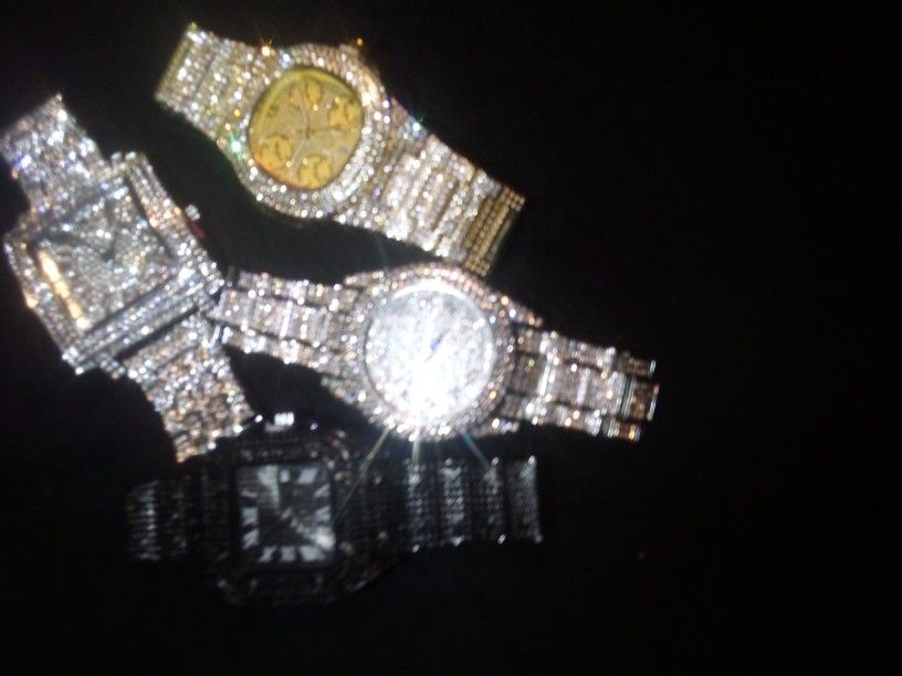 Package Set Of Four Pieces Bossman Business Executive CEO Rapper Flashy Stones Lab