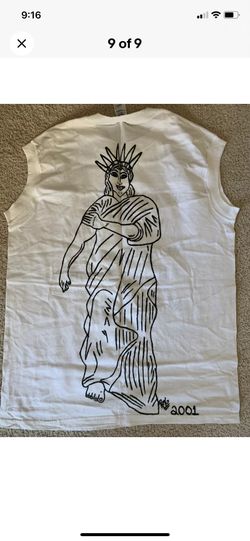  Post 9/11 - Day After Tee Shirts.   Hand-made.  3 men's T-shirts, one extra large size, 2 large size.  1 shirt has cutoff sleeves - see pictures. 