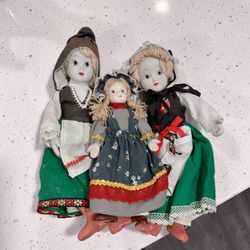 3 Porcelain Vintage Dolls