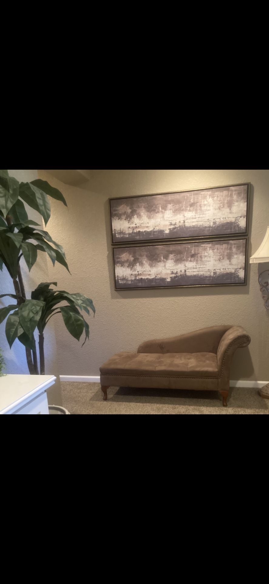 Brown lounge chair with storage