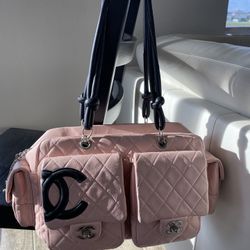 Leather pink bag