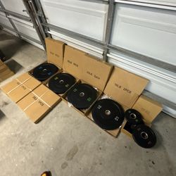 Full Olympic Bumper Plate Set 45/35/25/10/5/2.5  (BRAND NEW IN BOXES)  