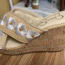 Cork Wedge Daisy Sandals Jessica Simpson Size 8