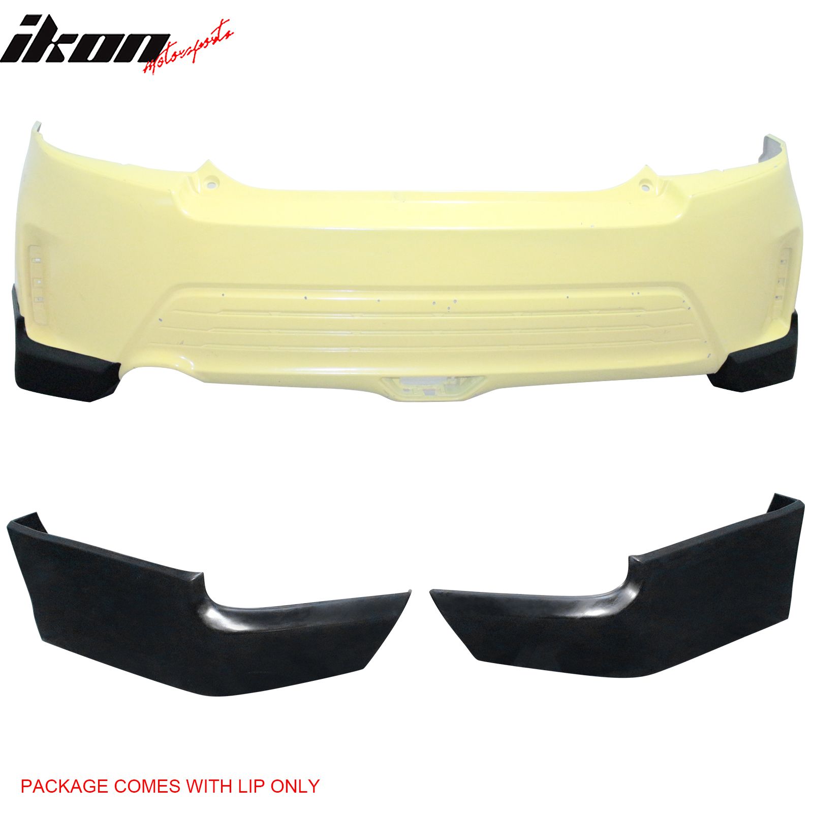 Fits 2014-2016 Scion tC Ikon Style Rear Bumper Aprons Side Splitter Unpainted PU 2PC