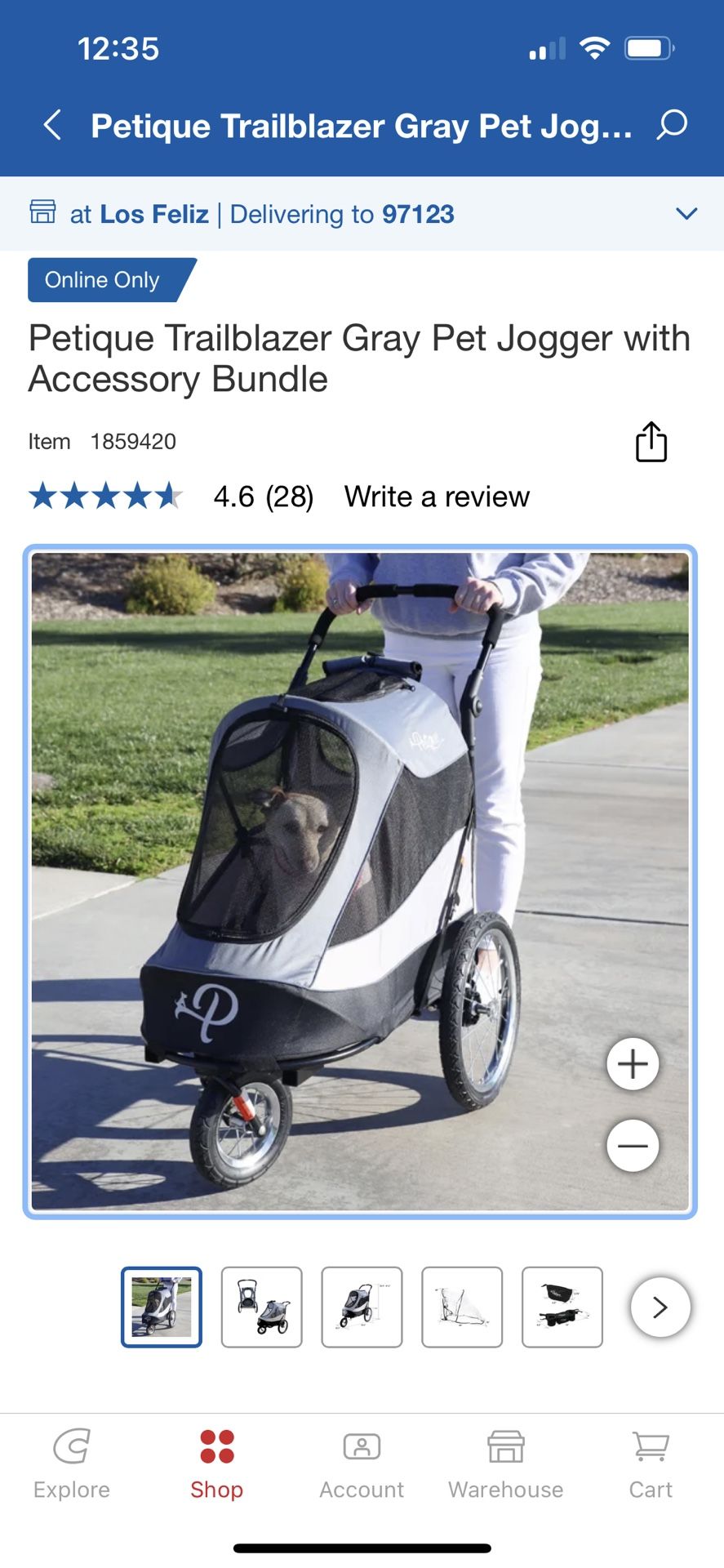 Petique Trailblazer Gray Pet Jogger with Accessory Bundle
