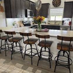 Target Stools 5 Total- Wood And Black 