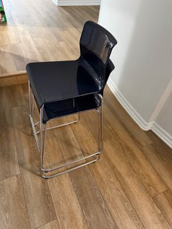 Two blue ikea bar stools