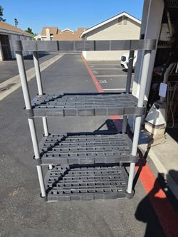 Rubbermaid 4-Tier Plastic Storage Shelving Unit