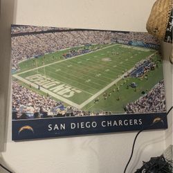 San Diego Chargers Canvas Picture 33 Inch Wide X 22 Inch Height
