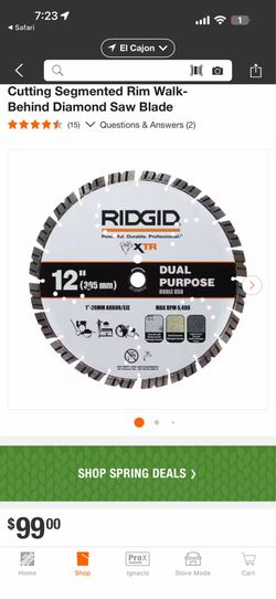 12” Rigid concrete saw blade