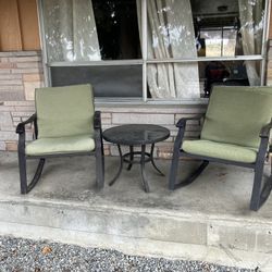 Two Rocking Chair Patio Furniture Set