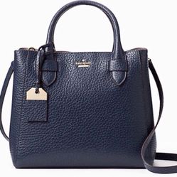 NWD $378 Kate Spade Carter Street Devlin Leather Tote/Satchel Navy