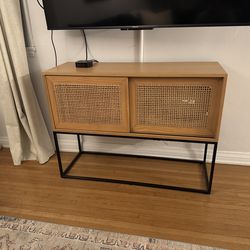 Mid-Century Modern Wicker Credenza