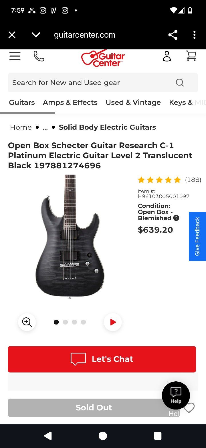 Schecter C1 Platinum Electric Guitar And Amp