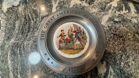 Vintage The Great American Revolution 1776 Pewter Plate - Spirit Of ‘76