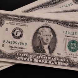 1995 Uncirculated Thomas Jefferson $2 Two Dollar Bill