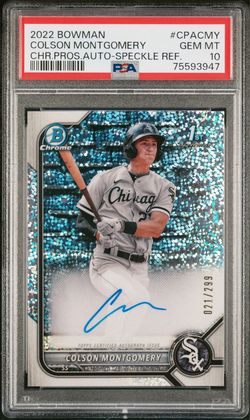 2022 Bowman 1st Colson Montgomery Auto Speckle /299 PSA 10