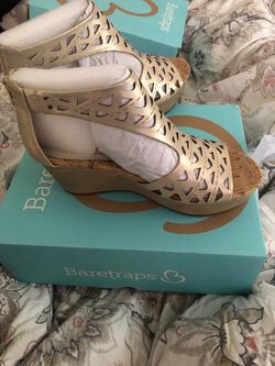 Baretraps~Miriam Soft Gold Wedge Heels