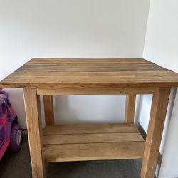 Rolling Wooden Table or Kitchen Island 